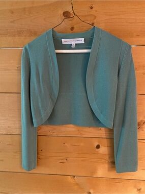 Carolina Herrera Mint Green Cropped Knit Cardigan xs